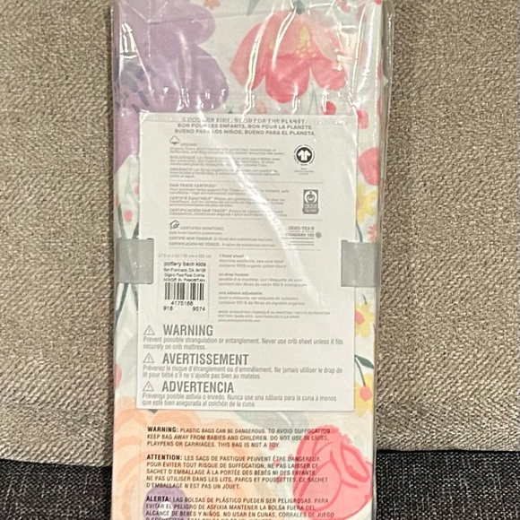 Pottery Barn Flora Organic Crib Fitted Sheet - Multicolor - Picture 2 of 2